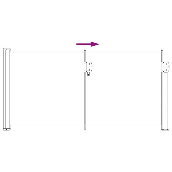 Grote foto vidaxl uittrekbaar zijscherm zwart 300 x 100 cm polyester tuin en terras overige tuin en terras