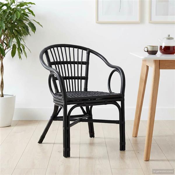 Grote foto vidaxl stapelstoel zwart 58 x 60 x 81 cm rattan huis en inrichting stoelen