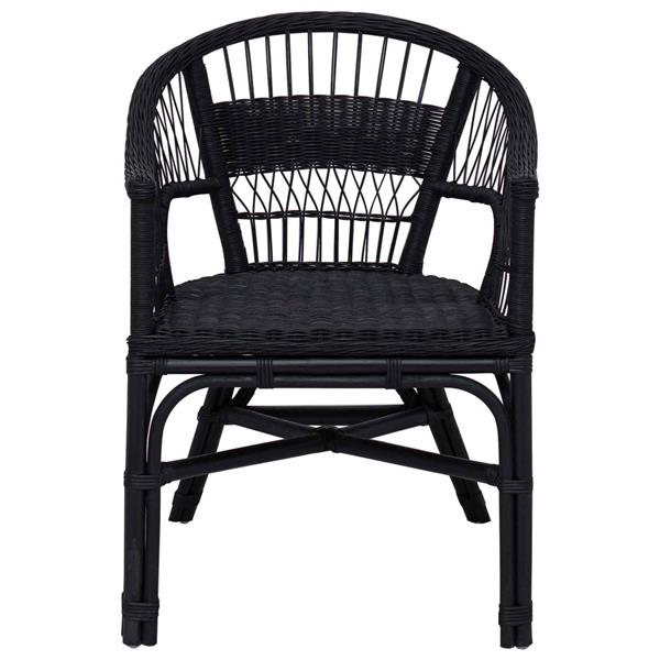 Grote foto vidaxl stapelstoel zwart 60 x 60 x 81 cm rattan huis en inrichting stoelen