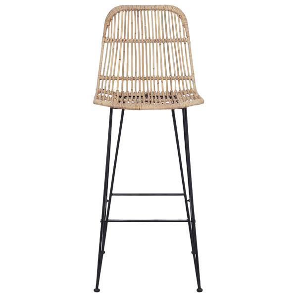 Grote foto vidaxl barkruk 2 pcs naturel 44 x 55 x 109 cm rattan en staal huis en inrichting krukken en barkrukken