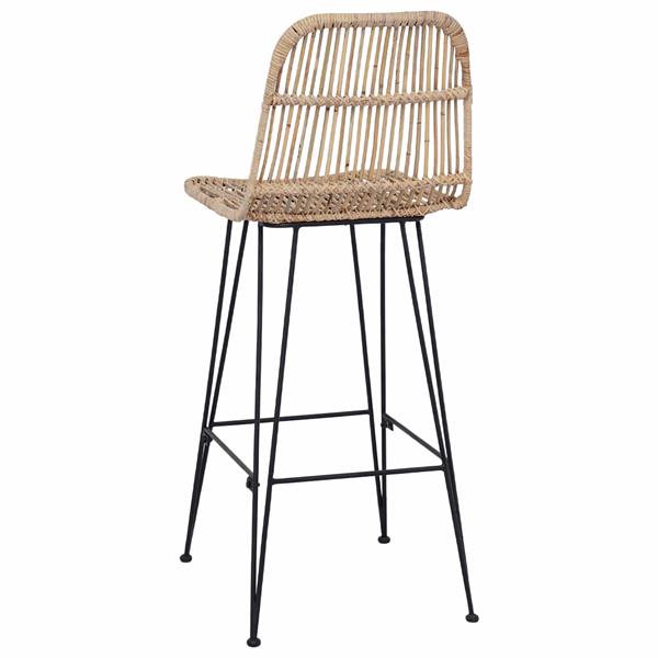 Grote foto vidaxl barkruk 2 pcs naturel 44 x 55 x 109 cm rattan en staal huis en inrichting krukken en barkrukken