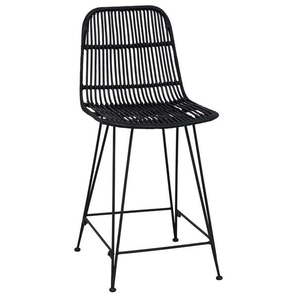 Grote foto vidaxl barkruk 2 pcs zwart 44 x 54 x 96 cm rattan en staal huis en inrichting krukken en barkrukken