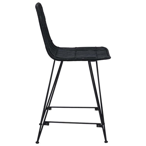 Grote foto vidaxl barkruk 2 pcs zwart 44 x 54 x 96 cm rattan en staal huis en inrichting krukken en barkrukken