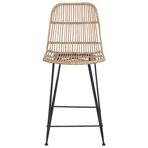 Grote foto vidaxl barkruk 2 pcs naturel 44 x 54 x 96 cm rattan en staal huis en inrichting krukken en barkrukken