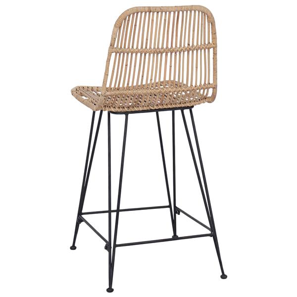 Grote foto vidaxl barkruk 2 pcs naturel 44 x 54 x 96 cm rattan en staal huis en inrichting krukken en barkrukken