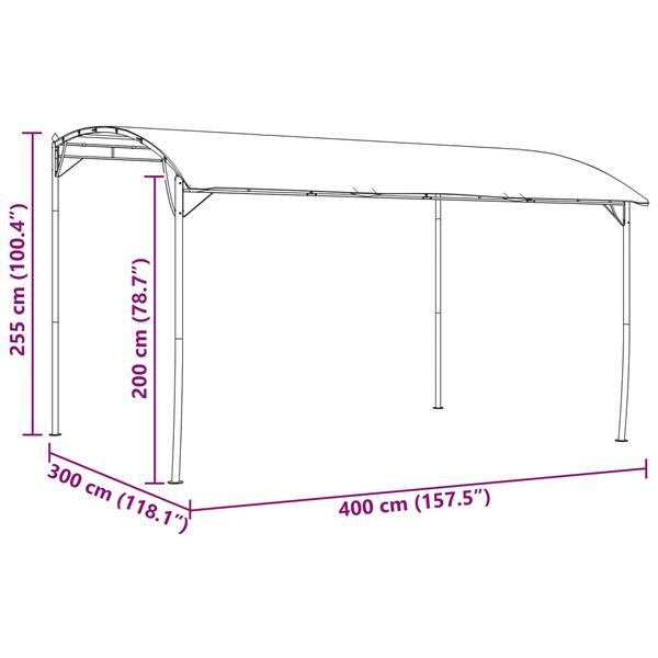 Grote foto vidaxl prieel 4 x 3 x 2 55 m groen stof en aluminium 180 tuin en terras overige tuin en terras