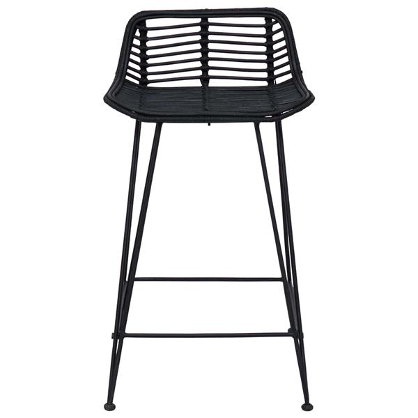 Grote foto vidaxl barkruk 2 pcs zwart 44 x 45 x 76 cm rattan en staal huis en inrichting krukken en barkrukken