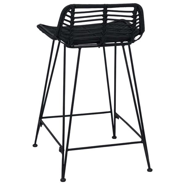 Grote foto vidaxl barkruk 2 pcs zwart 44 x 45 x 76 cm rattan en staal huis en inrichting krukken en barkrukken