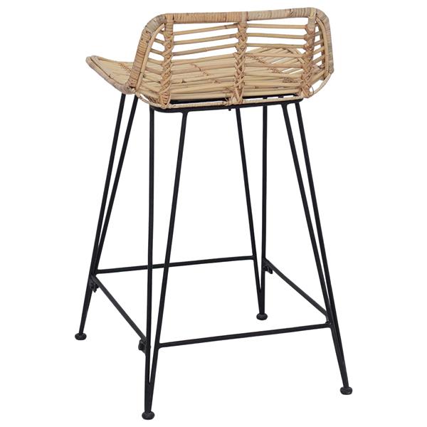 Grote foto vidaxl barkruk 2 pcs naturel 44 x 45 x 76 cm rattan en staal huis en inrichting krukken en barkrukken