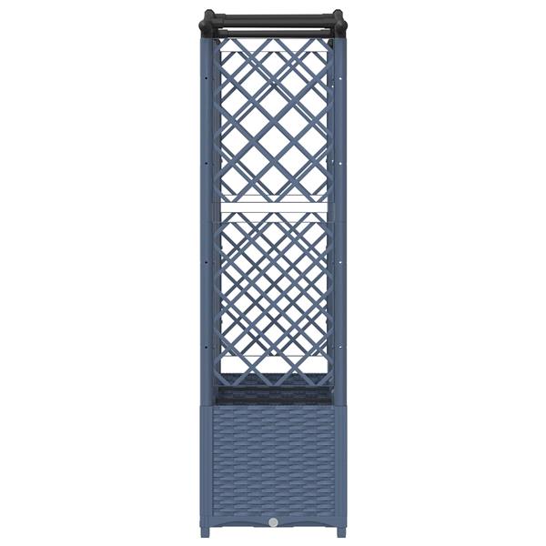 Grote foto vidaxl verhoogd bed met trellis en dak grijs 163 x 40 x 141 cm pp tuin en terras overige tuin en terras