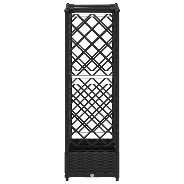 Grote foto vidaxl verhoogd bed met trellis en dak zwart 163 x 40 x 126 cm pp tuin en terras overige tuin en terras