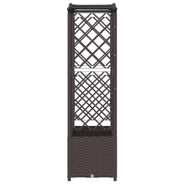 Grote foto vidaxl verhoogd bed met trellis en dak bruin 163 x 40 x 141 cm pp tuin en terras overige tuin en terras