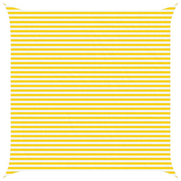 Grote foto vidaxl buiten zonneschaduwzeil geel en wit 5 x 5 m tuin en terras overige tuin en terras