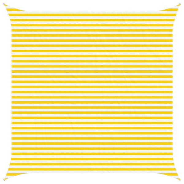 Grote foto vidaxl buiten zonneschaduwzeil geel en wit 4 5 x 4 5 m tuin en terras overige tuin en terras