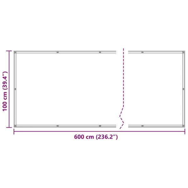 Grote foto vidaxl balkon scherm rood 100 x 600 cm oxford stof tuin en terras overige tuin en terras