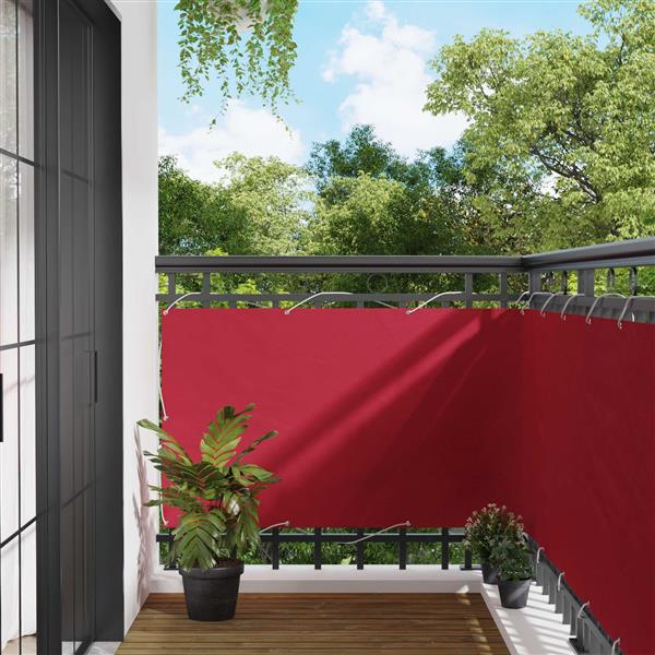 Grote foto vidaxl balkon scherm rood 100 x 500 cm oxford stof tuin en terras overige tuin en terras