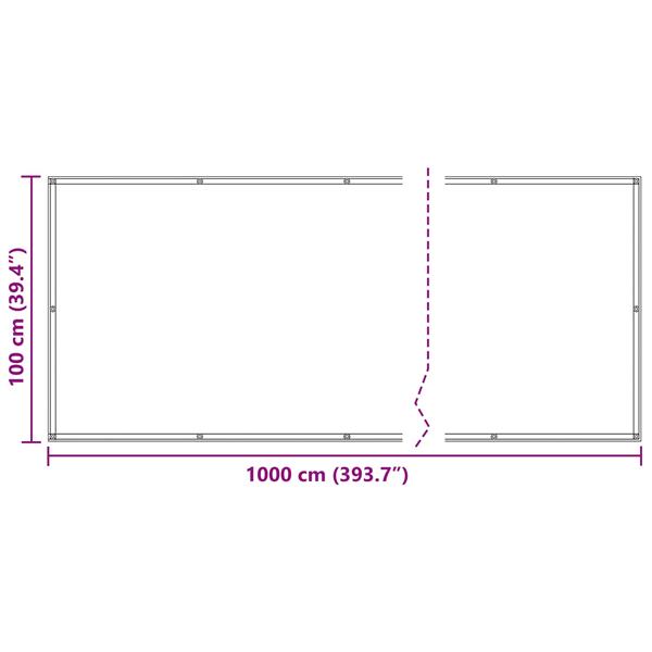 Grote foto vidaxl balkon scherm geel 100 x 1000 cm oxford stof tuin en terras overige tuin en terras