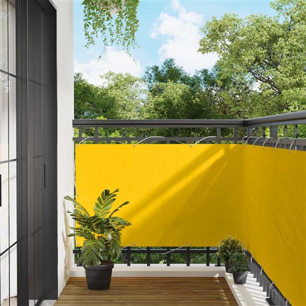Grote foto vidaxl balkon scherm geel 100 x 400 cm oxford stof tuin en terras overige tuin en terras