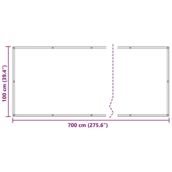 Grote foto vidaxl balkon scherm donkergroen 100 x 700 cm oxford stof tuin en terras overige tuin en terras