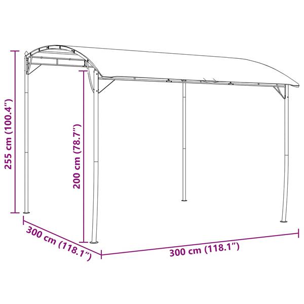 Grote foto vidaxl prieel 3 x 3 x 2 55 m groen stof en aluminium 180 tuin en terras overige tuin en terras