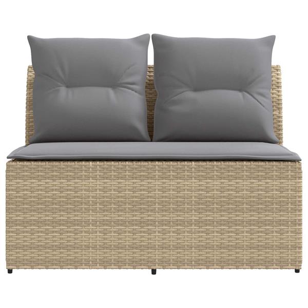 Grote foto vidaxl 2 stuk tuin middelste sofa met uitschuiftafel poly rattan tuin en terras tuinmeubelen