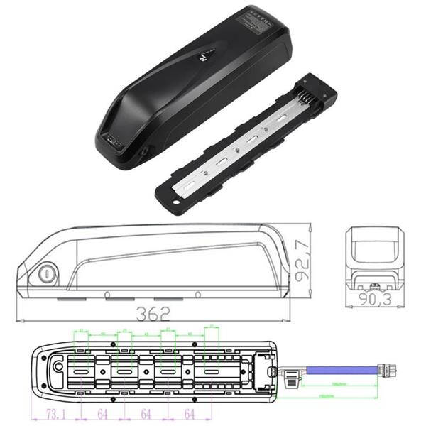 Grote foto hailong 36v 13ah 36v 15ah e bike batterij fietsen en brommers elektrische fietsen