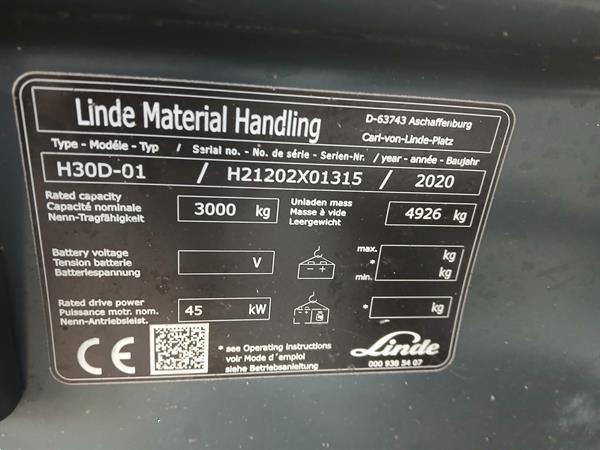 Grote foto linde h30d bj2020 5400mm hoog agrarisch heftrucks