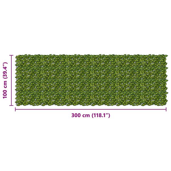 Grote foto vidaxl balkonscherm met bladeren groen en geel 300 x 100 cm tuin en terras overige tuin en terras