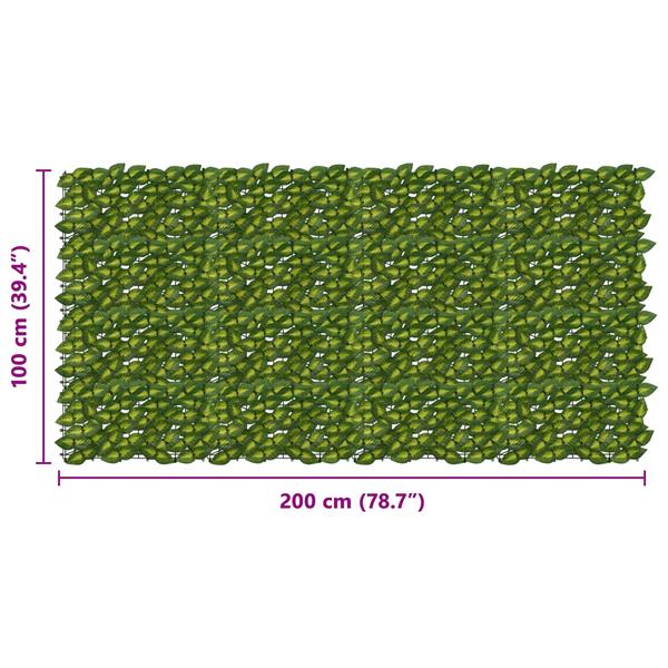 Grote foto vidaxl balkonscherm met bladeren groen en geel 200 x 100 cm tuin en terras overige tuin en terras