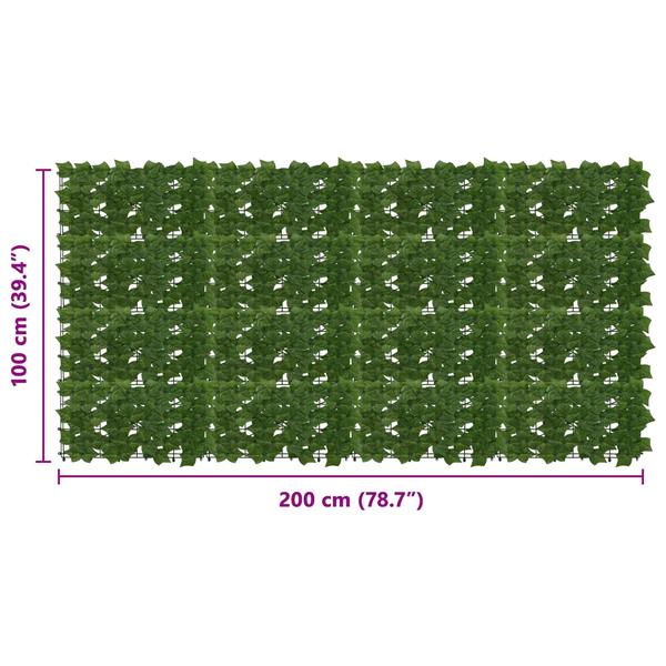 Grote foto vidaxl balkonscherm met bladeren groen 200 x 100 cm tuin en terras overige tuin en terras