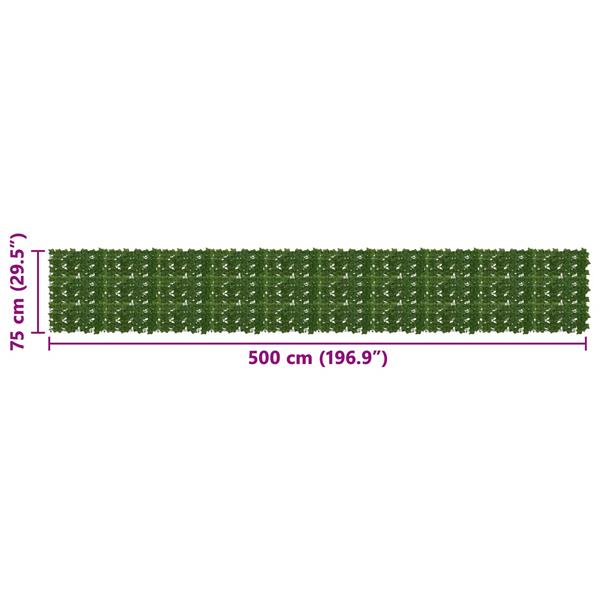 Grote foto vidaxl balkonscherm met bladeren groen 500 x 75 cm tuin en terras overige tuin en terras