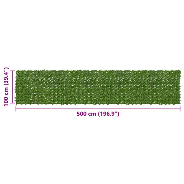 Grote foto vidaxl balkonscherm met bladeren groen en geel 500 x 100 cm tuin en terras overige tuin en terras