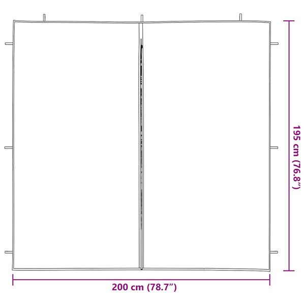 Grote foto vidaxl party tent zijwand 2 pcs antracietkleurig 200 x 195 cm tuin en terras overige tuin en terras
