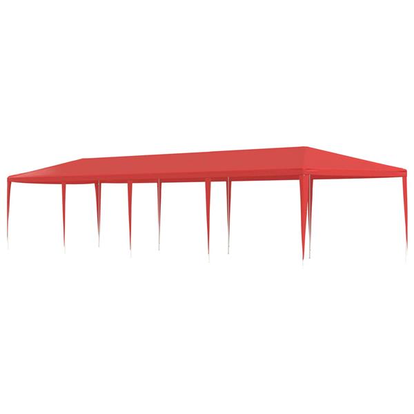 Grote foto vidaxl partytent rood 1200 x 300 x 255 cm pe en staal tuin en terras overige tuin en terras