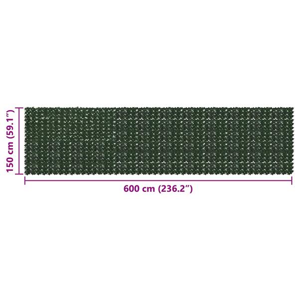 Grote foto vidaxl balkonscherm met bladeren donkergroen 600 x 150 cm tuin en terras overige tuin en terras