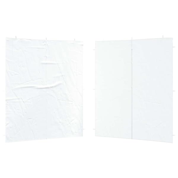 Grote foto vidaxl party tent zijwand 2 pcs wit 200 x 195 cm pe en staal tuin en terras overige tuin en terras