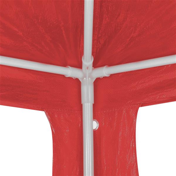 Grote foto vidaxl partytent rood 300 x 300 x 255 cm pe en staal tuin en terras overige tuin en terras