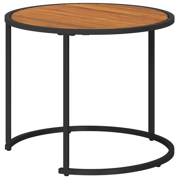 Grote foto vidaxl koffietafel set 2 pcs naturel en zwart 55 x 55 x 45 cm huis en inrichting eettafels