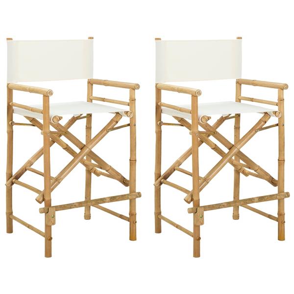 Grote foto vidaxl vouwbare regisseursstoel 2 pcs naturel bamboe tuin en terras tuinmeubelen