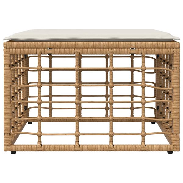 Grote foto vidaxl tuinvoetenbank naturel poly rattan tuin en terras tuinmeubelen