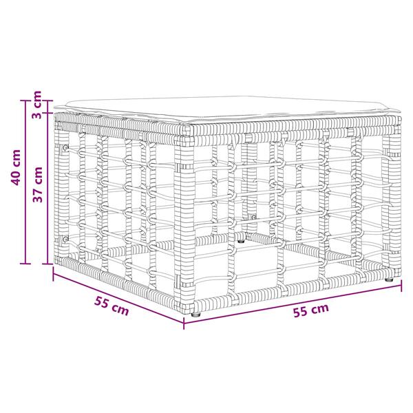 Grote foto vidaxl tuinvoetenbank naturel poly rattan tuin en terras tuinmeubelen