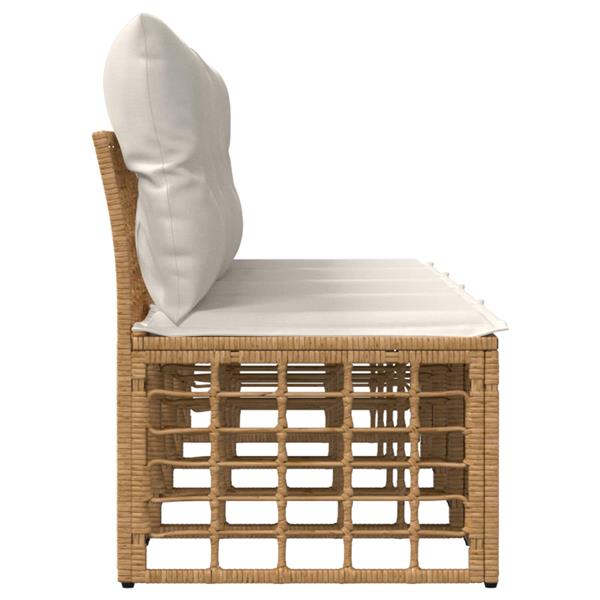 Grote foto vidaxl 4 zits tuin sofa armloos 4 pcs 4 aantal zitplaatsen naturel tuin en terras tuinmeubelen