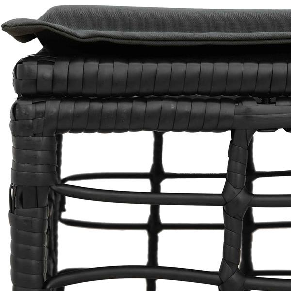 Grote foto vidaxl tuinvoetenbank zwart poly rattan tuin en terras tuinmeubelen