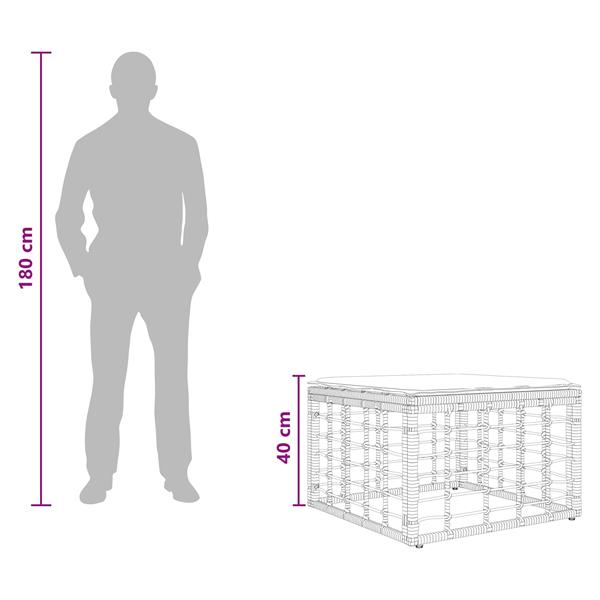 Grote foto vidaxl tuinvoetenbank zwart poly rattan tuin en terras tuinmeubelen