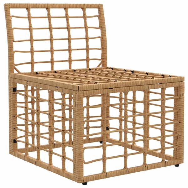 Grote foto vidaxl modulaire outdoor armloze sofa eenheid naturel poly rattan tuin en terras tuinmeubelen