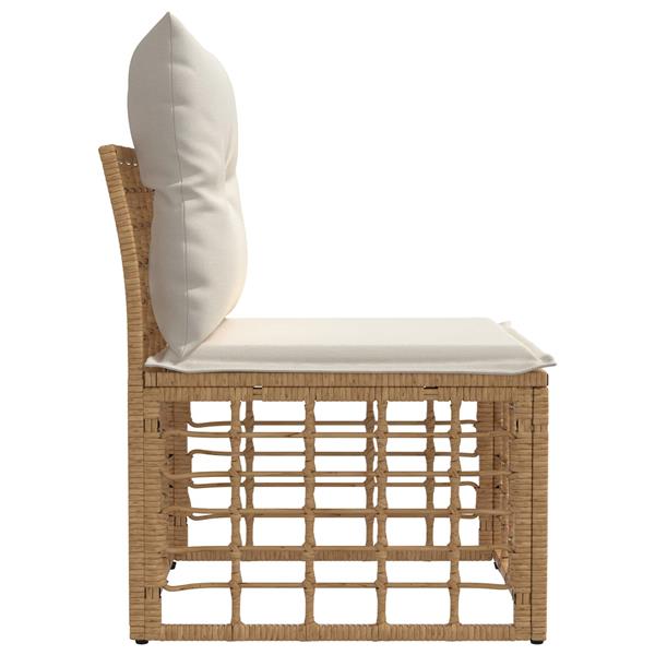 Grote foto vidaxl modulaire outdoor armloze sofa eenheid naturel poly rattan tuin en terras tuinmeubelen
