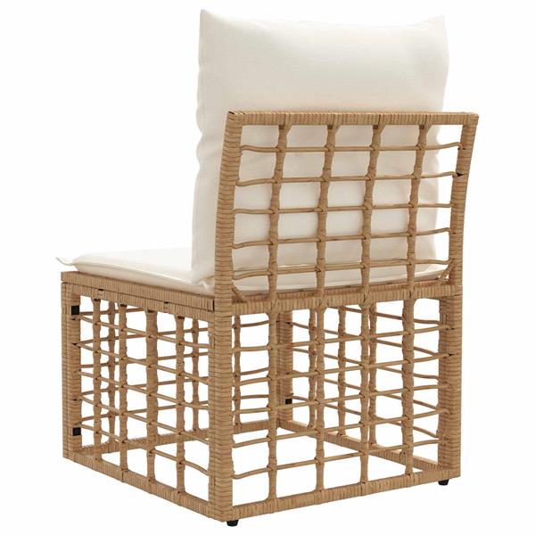 Grote foto vidaxl modulaire outdoor armloze sofa eenheid naturel poly rattan tuin en terras tuinmeubelen