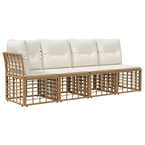 Grote foto vidaxl 4 zits tuin sofa met linker arm 4 pcs 4 aantal zitplaatsen tuin en terras tuinmeubelen