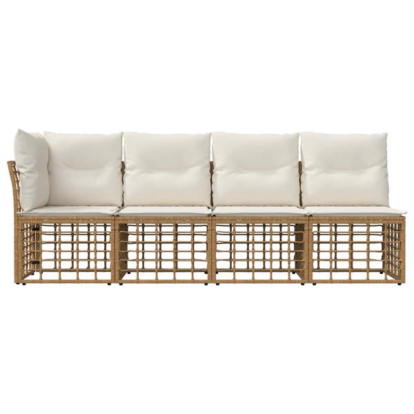 Grote foto vidaxl 4 zits tuin sofa met linker arm 4 pcs 4 aantal zitplaatsen tuin en terras tuinmeubelen