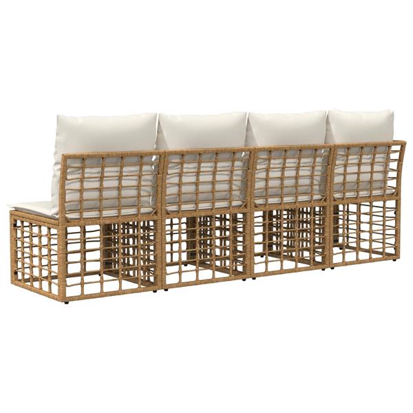Grote foto vidaxl 4 zits tuin sofa met linker arm 4 pcs 4 aantal zitplaatsen tuin en terras tuinmeubelen